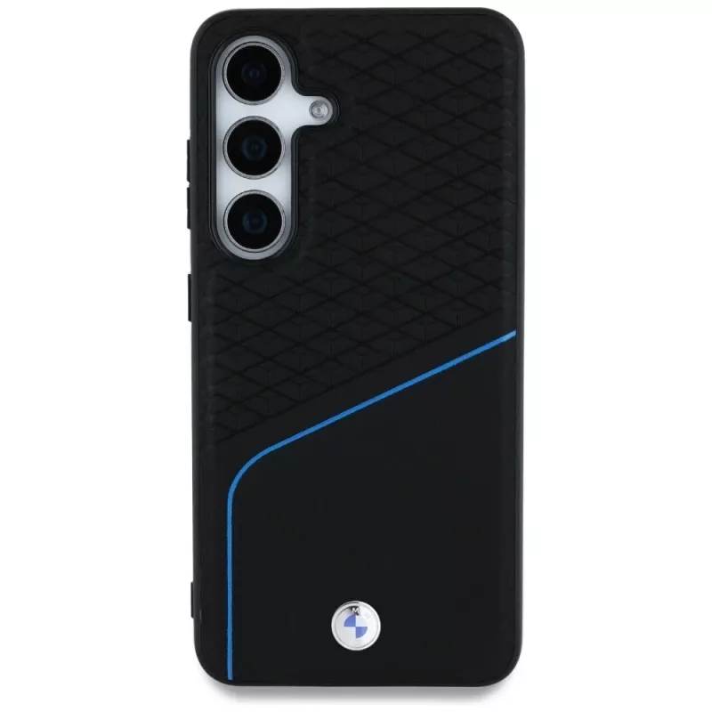 BMW Leather Textured and Smooth MagSafe Case for Samsung Galaxy S25 Black