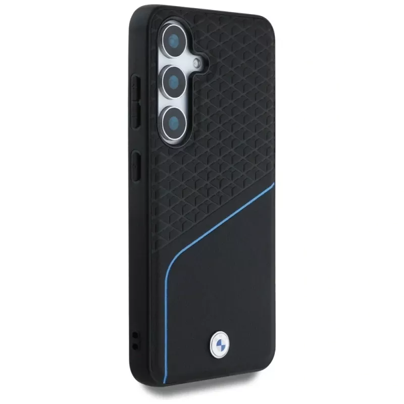 BMW Leather Textured and Smooth MagSafe Case for Samsung Galaxy S25 Black