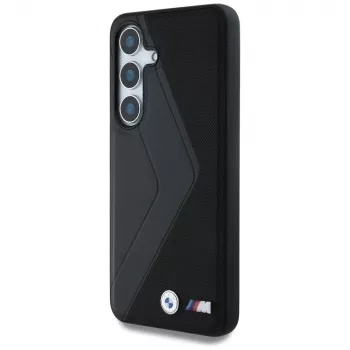 BMW Leather Oversized Stripes MagSafe Case for Samsung Galaxy S25 Black