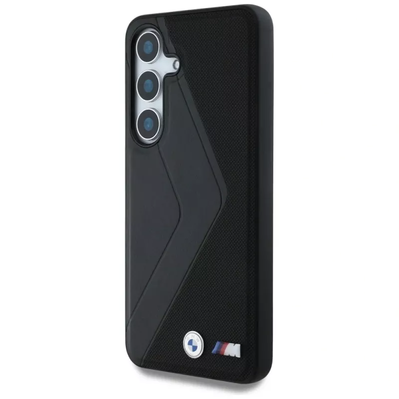 BMW Leather Oversized Stripes MagSafe Case for Samsung Galaxy S25 Black