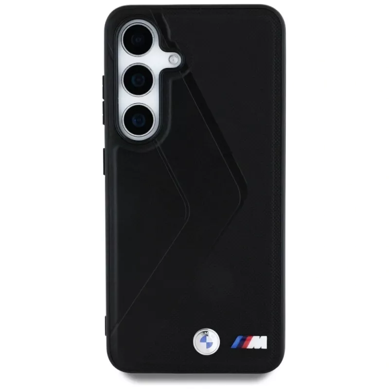 BMW Leather Oversized Stripes MagSafe Case for Samsung Galaxy S25 Black