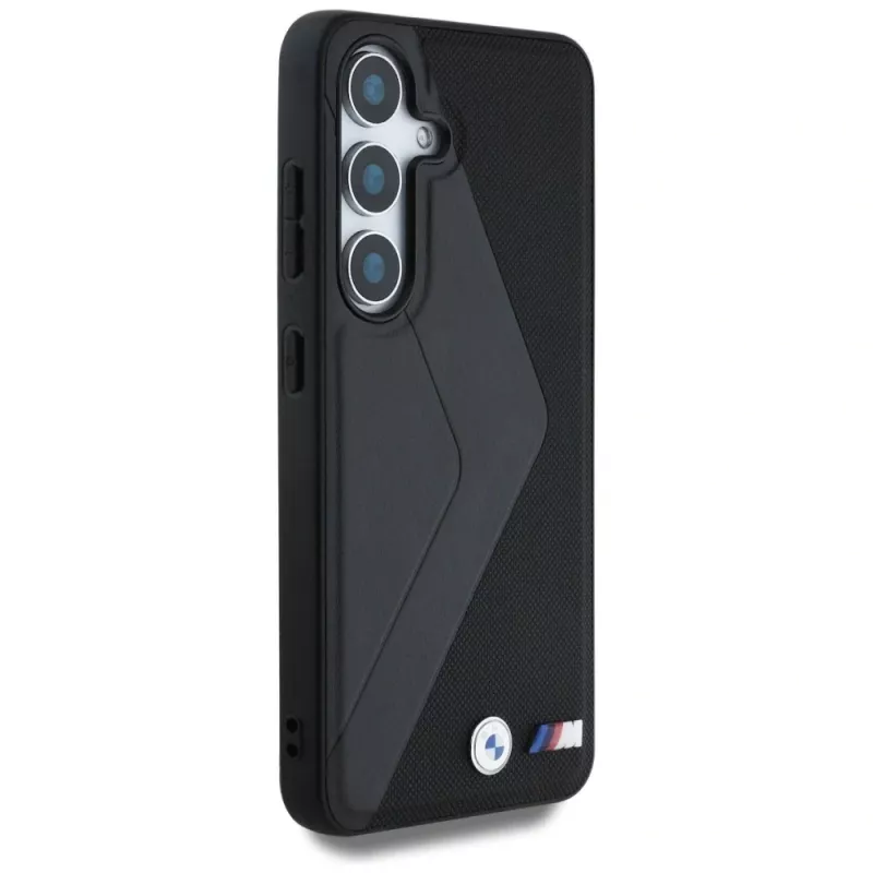 BMW Leather Oversized Stripes MagSafe Case for Samsung Galaxy S25 Black
