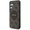Guess 4G Round Patch Classic Logo MagSafe Dėklas Samsung Galaxy S25+ (Ruda)