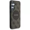 Guess 4G Round Patch Classic Logo MagSafe Dėklas Samsung Galaxy S25+ (Ruda)