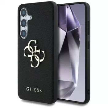 Guess Grained Big 4G Logo Small Classic Logo Dangtelis Samsung Galaxy S25, Juoda