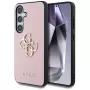 Guess Grained Big 4G Logo Small Classic Logo Dėklas Samsung Galaxy S25 Plus, Rožinis