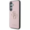 Guess Grained Big 4G Logo Small Classic Logo Dėklas Samsung Galaxy S25 Plus, Rožinis