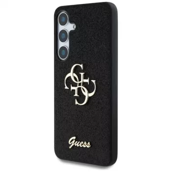 Guess Fixed Glitter Big 4G Metal Logo Dėklas Samsung Galaxy S25 (Juodas)