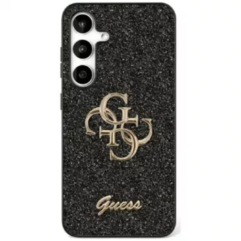Guess Fixed Glitter Big 4G Metal Logo Dėklas Samsung Galaxy S25+ (Juodas)