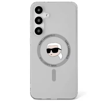 KARL LAGERFELD Button Karl Head Printed Logo MagSafe Case, Samsung Galaxy S25, Juoda