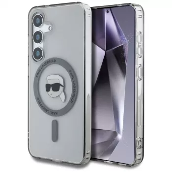 KARL LAGERFELD Button Karl Head Printed Logo MagSafe Case, Samsung Galaxy S25, Juoda