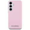 Karl Lagerfeld Saffiano FullWrapped Elongated Metal Logo MagSafe Dėklas Samsung Galaxy S25 Rožinis