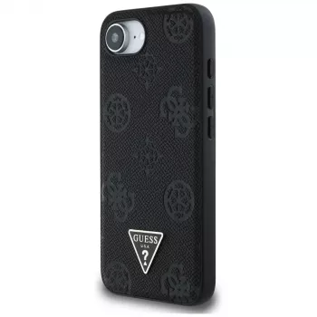 Guess Grained Hot Stamp Peony Triangle Logo MagSafe Case for iPhone 16e (Juoda)