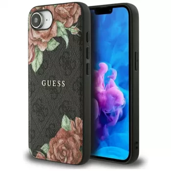 Guess 4G Flowers Print MagSafe Case for iPhone 16e / 17e Black