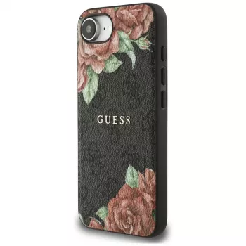 Guess 4G Flowers Print MagSafe Case for iPhone 16e / 17e Black