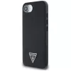 Guess Grained Triangle MagSafe Dėklas, skirtas iPhone 16e (Juodas)