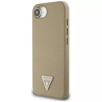 Guess Grained Triangle MagSafe Case, iPhone 16e (Brown)