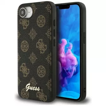 Guess Peony Script Logo MagSafe Dėklas, skirtas Apple iPhone 16e / 17e, Juodas