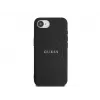 Guess Grained Ring MagSafe Dėklas, skirtas iPhone 16e (Juodas)