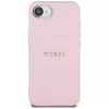 Guess Grained Ring MagSafe Dėklas, skirtas Apple iPhone 16e (rožinis)