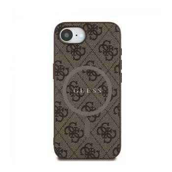Guess 4G Ring Classic Logo Dėklas su MagSafe, skirtas Apple iPhone 16e (Ruda)