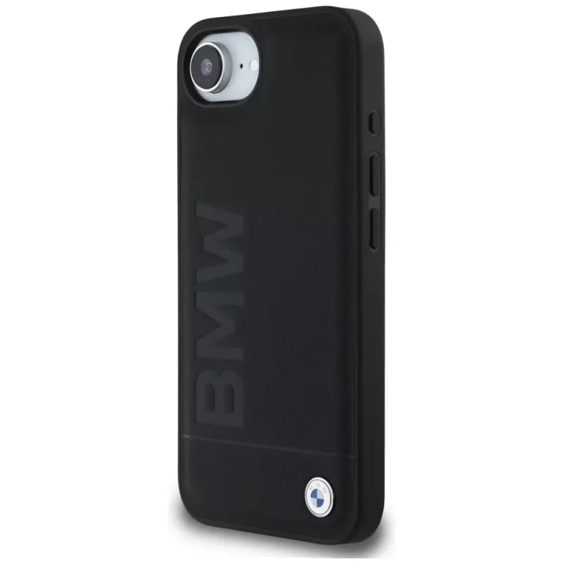 BMW Leather Hot Stamp Case for iPhone 16e / 17e Black