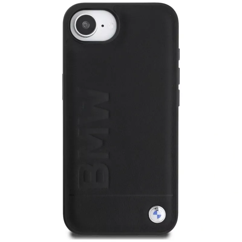 BMW Leather Hot Stamp Case for iPhone 16e / 17e Black