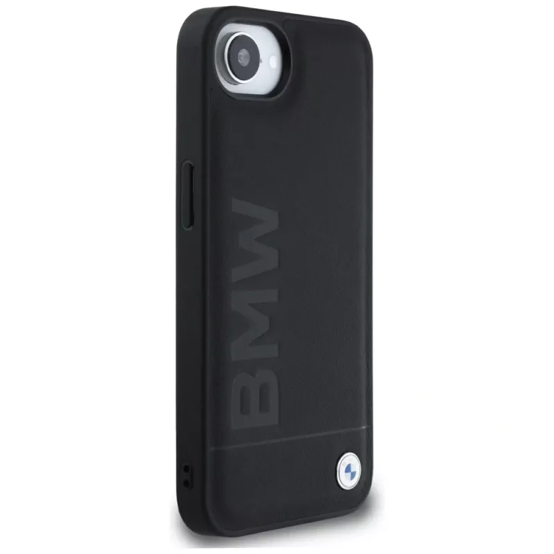 BMW Leather Hot Stamp Case for iPhone 16e / 17e Black