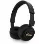 Guess Metal Logo Script belaidės ausinės Bluetooth 5.3, uždedamos ant galvos, juodos
