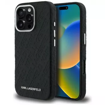 KARL LAGERFELD FW Stamped KarlMagSafe Case for iPhone 16 Pro Max Black