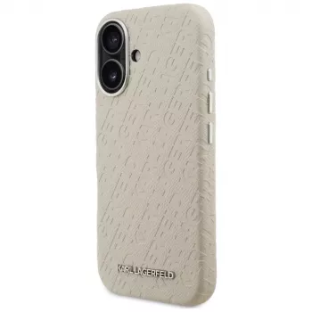 Karl Lagerfeld FW Stamped KarlMagSafe Case for iPhone 16 Beige