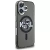 KARL LAGERFELD IML Glitter Karl & Choupette Sketch Logo MagSafe Dėklas, skirtas iPhone 16, juodas