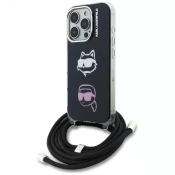KARL LAGERFELD IML Crossbody Dėklas, skirtas iPhone 16 Pro, Juodas