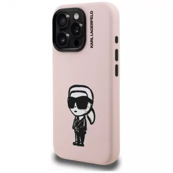 KARL LAGERFELD Silicone Karl Sketch MagSafe Case for iPhone 16 Pro Max Pink