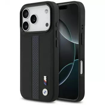BMW M Perforated Stripe Logo MagSafe Case, skirtas iPhone 17 Pro, mėlyna