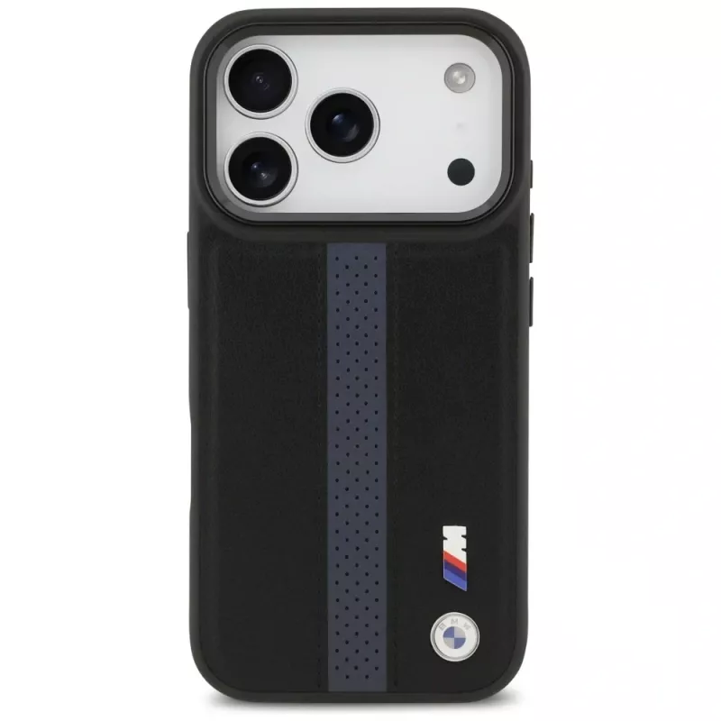 BMW M Perforated Stripe Logo MagSafe Case, skirtas iPhone 17 Pro, mėlyna