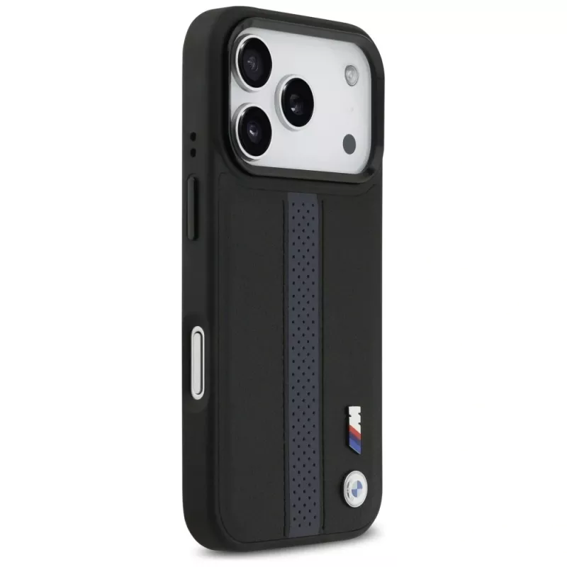 BMW M Perforated Stripe Logo MagSafe Case, skirtas iPhone 17 Pro, mėlyna