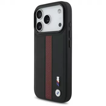 BMW M Perforated Stripe Logo MagSafe Dėklas, skirtas iPhone 17 Pro, Raudonas
