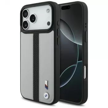 BMW M Perforated Stripe Logo MagSafe Case iPhone 17 Pro Max Grey