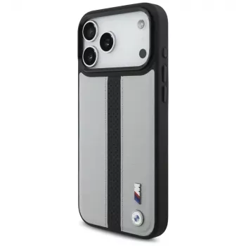 BMW M Perforated Stripe Logo MagSafe Case iPhone 17 Pro Max Grey