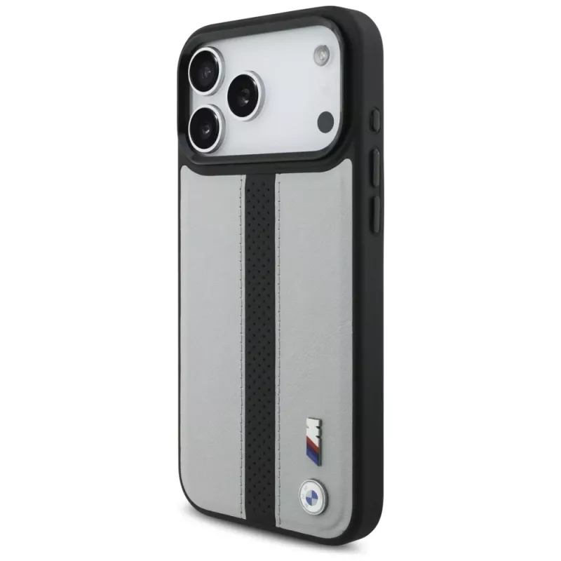 BMW M Perforated Stripe Logo MagSafe Case iPhone 17 Pro Max Grey