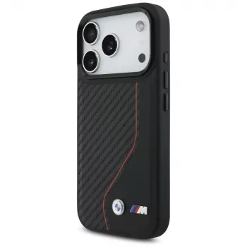BMW M Carbon Line & Logo MagSafe dėklas, skirtas Apple iPhone 17 Pro, raudonas