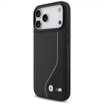 BMW M Carbon Line & Logo MagSafe dėklas, skirtas iPhone 17 Pro Max, geltonas