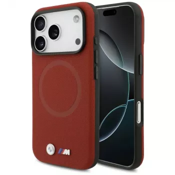 BMW M Series Metal Logo MagSafe Back Cover, skirta Apple iPhone 17 Pro, raudona