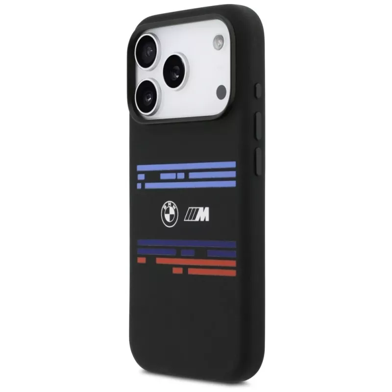 BMW M Silicon Horizontal Line MagSafe dėklas, skirtas Apple iPhone 17 Pro, juodas