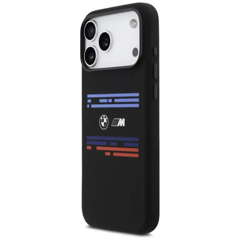 BMW M Silicon Horizontal Line MagSafe dėklas Apple iPhone 17 Pro Max, juodas