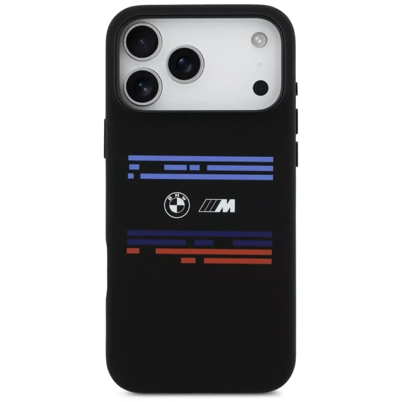BMW M Silicon Horizontal Line MagSafe dėklas Apple iPhone 17 Pro Max, juodas