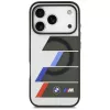 BMW M IML Metal Buttons Tricolor Lines MagSafe Case, skirta Apple iPhone 17 Pro, antracito spalvos