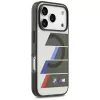 BMW M IML Metal Buttons Tricolor Lines MagSafe Case, skirta Apple iPhone 17 Pro, antracito spalvos