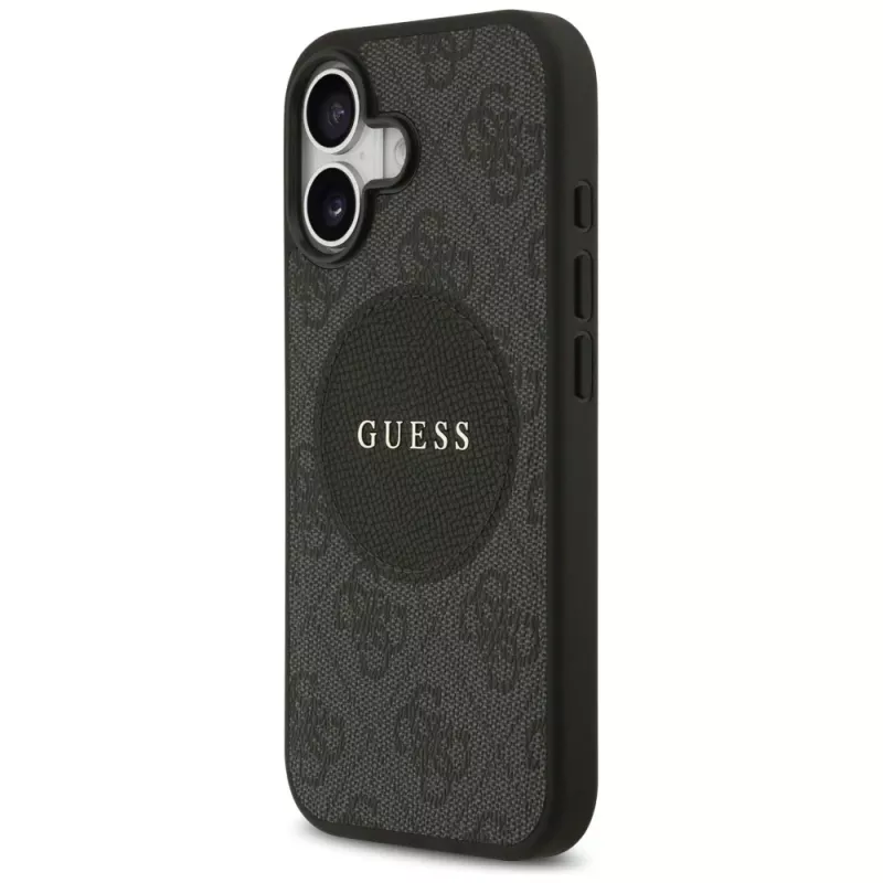 Guess 4G Circle Classic Logo Dėklas su MagSafe, skirtas iPhone 17 (Juodas)